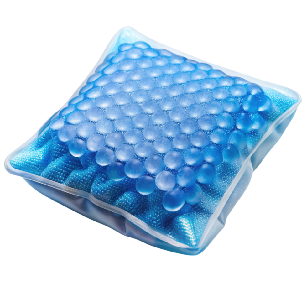Compact gel bead ice and heat pack, providing soothing relief for pain, inflammation, and injuries, isolated png