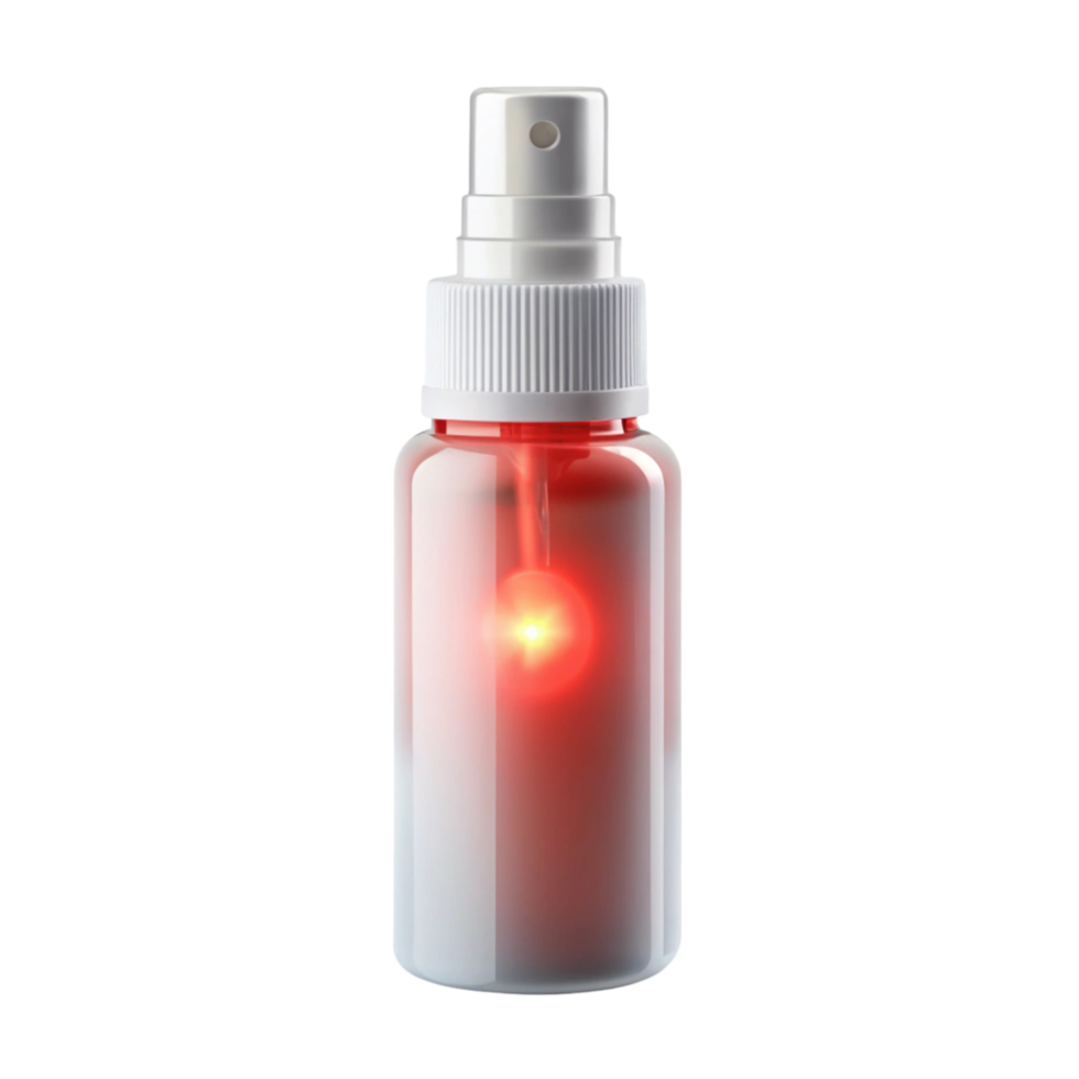Topical pain relief spray, isolated on a clean Transparent Background, effective for muscle and joint pain png