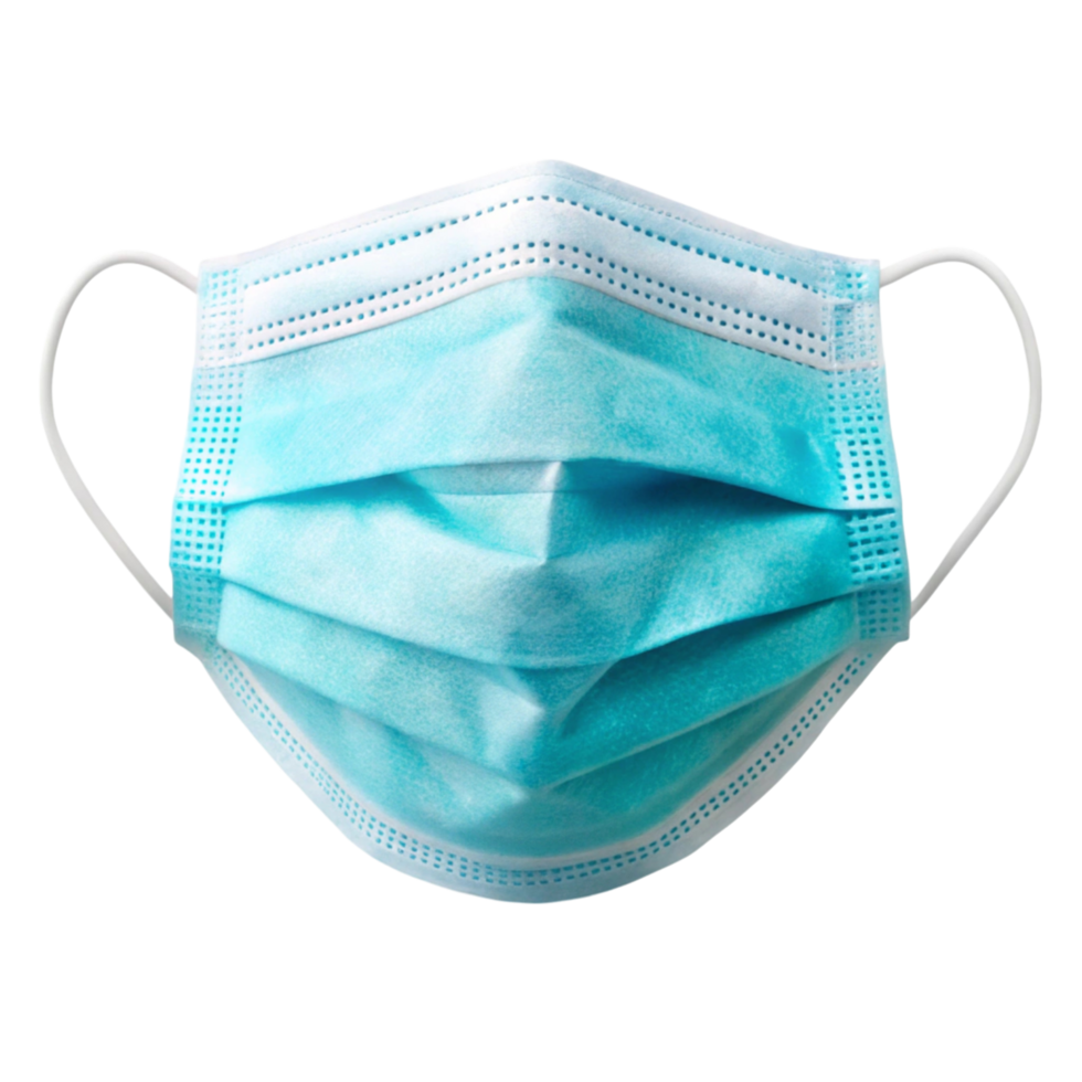Medical grade protective face mask, close up view, highlighting hygienic design and safety against airborne particles png