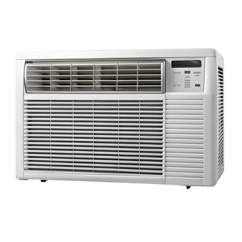 Modern air conditioner unit with energy efficient technology, sleek design, and remote control on Transparent Background png