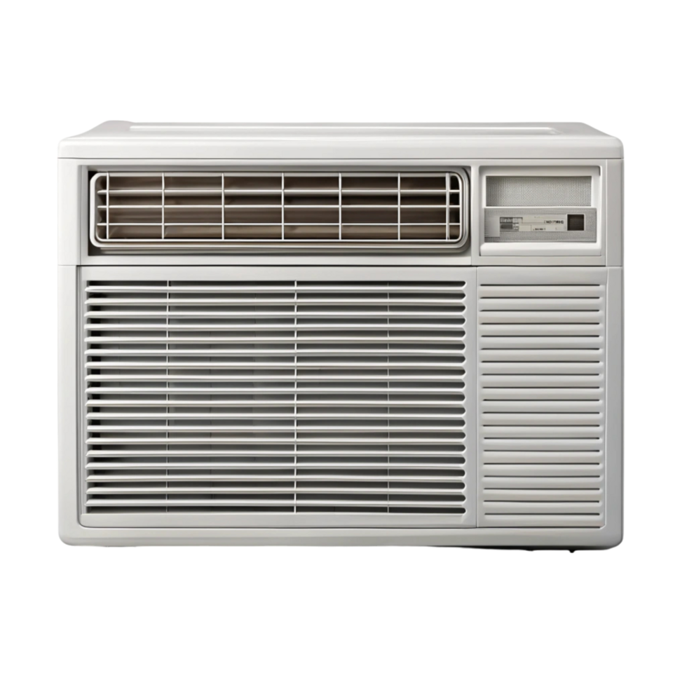 Energy efficient air conditioning unit with digital controls, perfect for cooling and comfort, isolated on white png