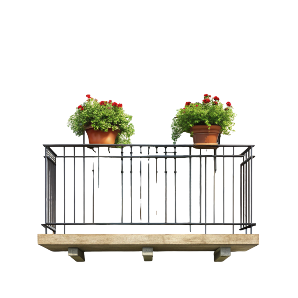 Spacious outdoor balcony with modern railing and stunning view, perfect for relaxation and enjoying fresh air png