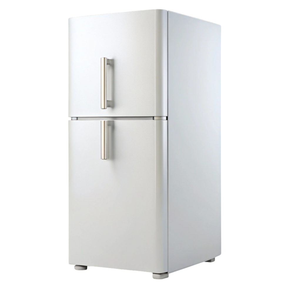Modern two door refrigerator with sleek silver finish and energy efficient design, ideal for contemporary kitchens png