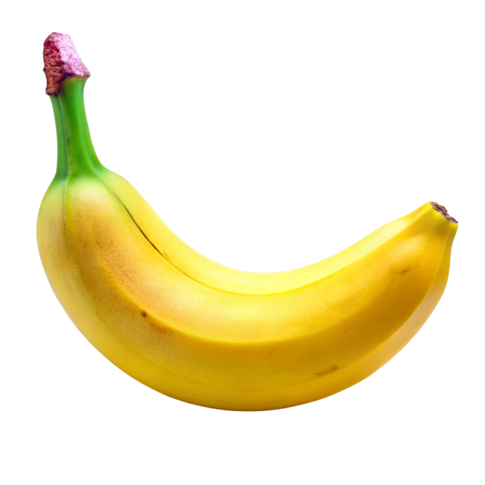 High quality image of a single banana on Transparent Background for dietary and healthy eating visuals png