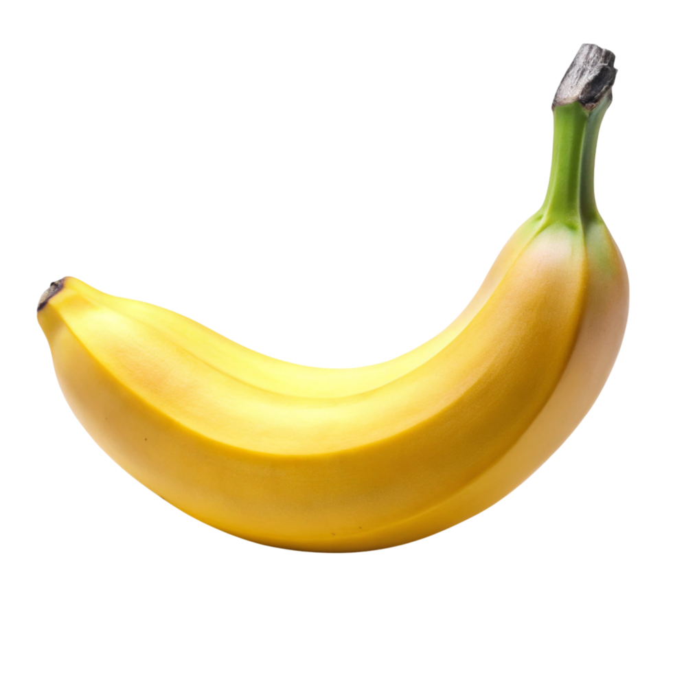 Perfectly ripe yellow banana isolated on Transparent Background for fresh fruit photography and design elements png