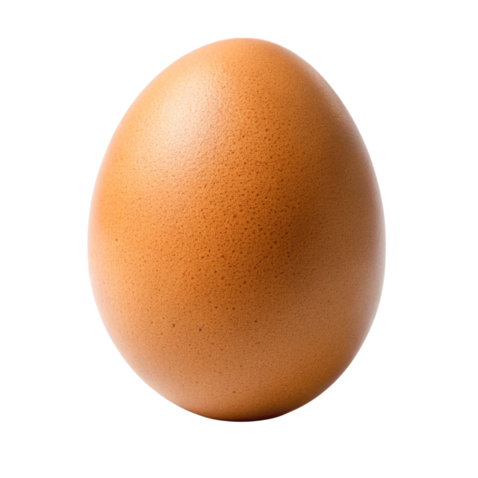 Fresh whole brown egg with smooth shell, isolated on Transparent Background, ideal for culinary, nutrition, and farm themes. png