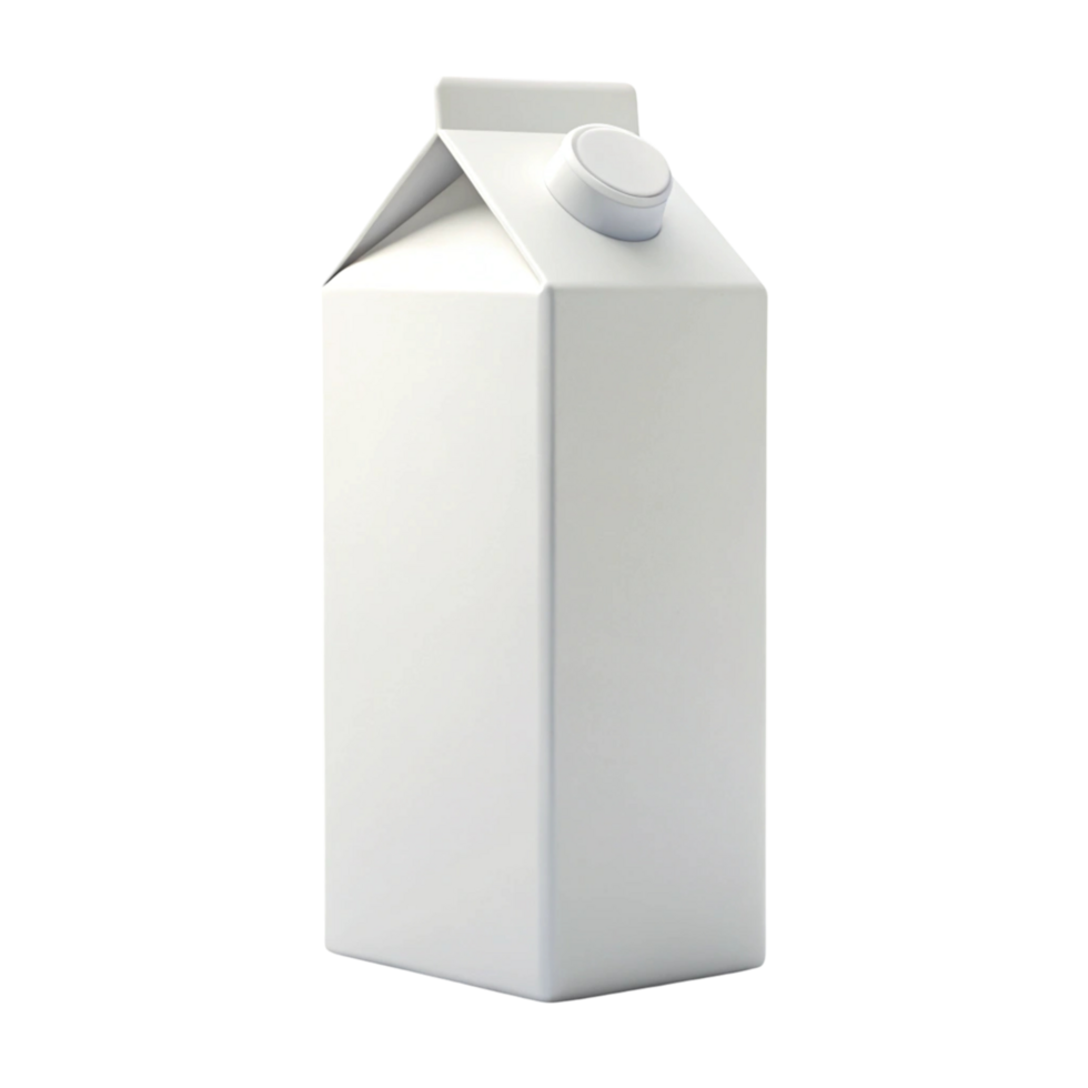 Plain milk carton packaging, isolated and ready for custom branding or label design. png