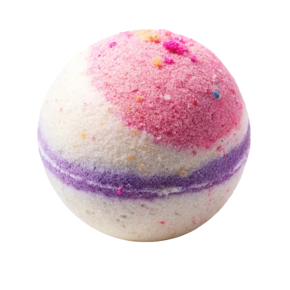 Pastel toned bath bomb with intricate color layers, capturing a sense of calm and luxury in spa themed content png