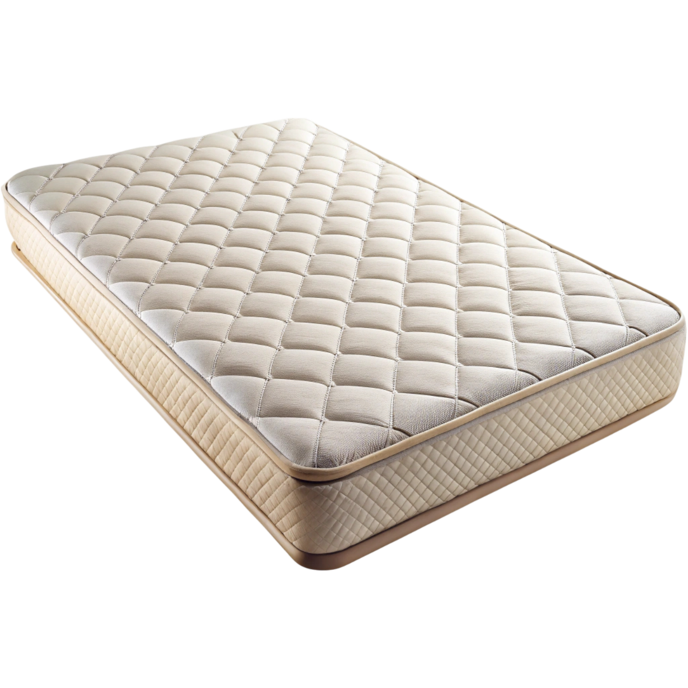 Comfortable and supportive mattress with quilted top layer, designed for restful sleep and enhanced bedroom comfort png