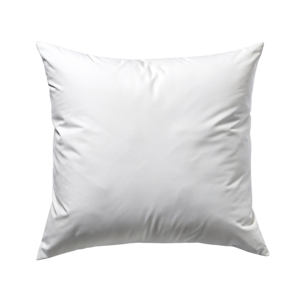Simple and fluffy square pillow, ideal for enhancing comfort and style in any bedroom setting png