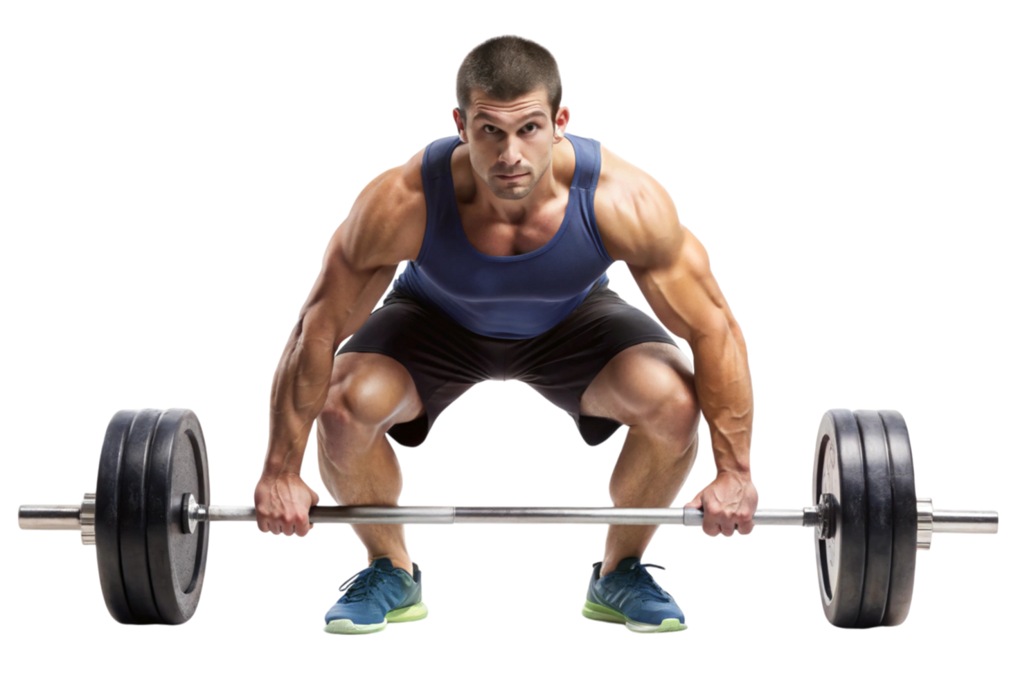 Intense Strength Training with Weighted Barbell Lift png