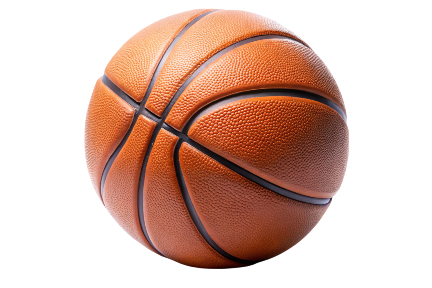Classic Basketball with Detailed Texture on Dark Background png