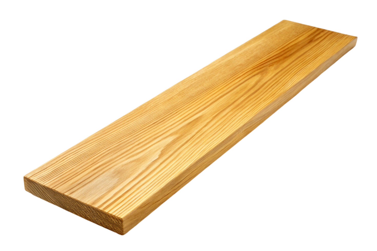 Rectangular Wood Plank with Visible Grain Texture png