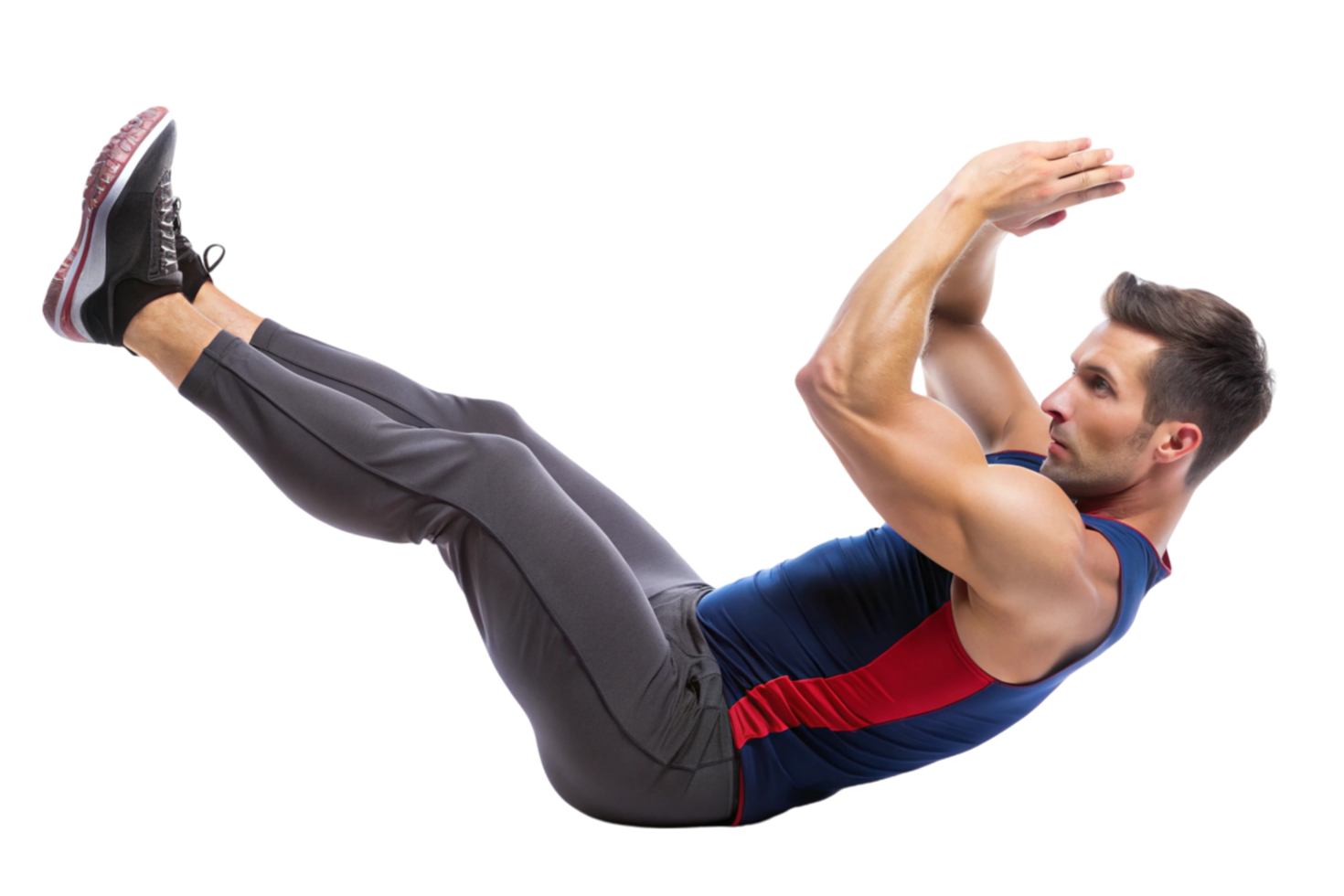 Fit Man Engaging in High Knees Exercise to Boost Stamina png