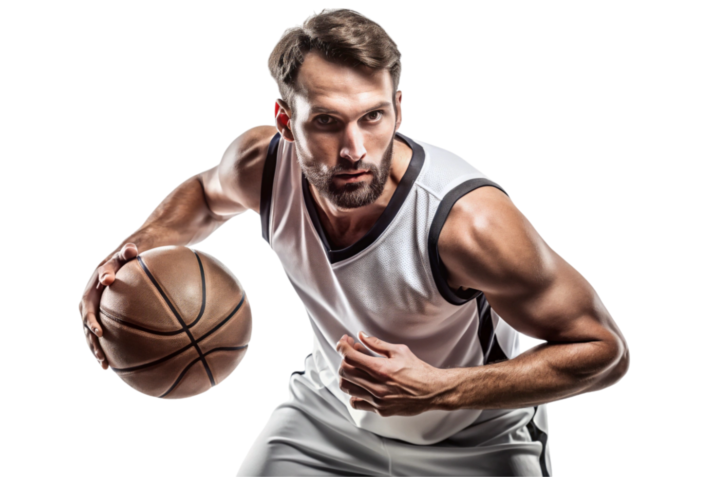 Male Basketball Player Dribbling in Game Preparation png
