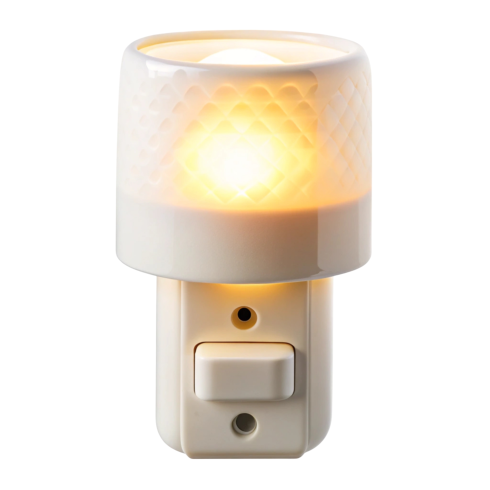 Stylish ceramic nightlight with gentle illumination suitable for ambient lighting in home interiors png