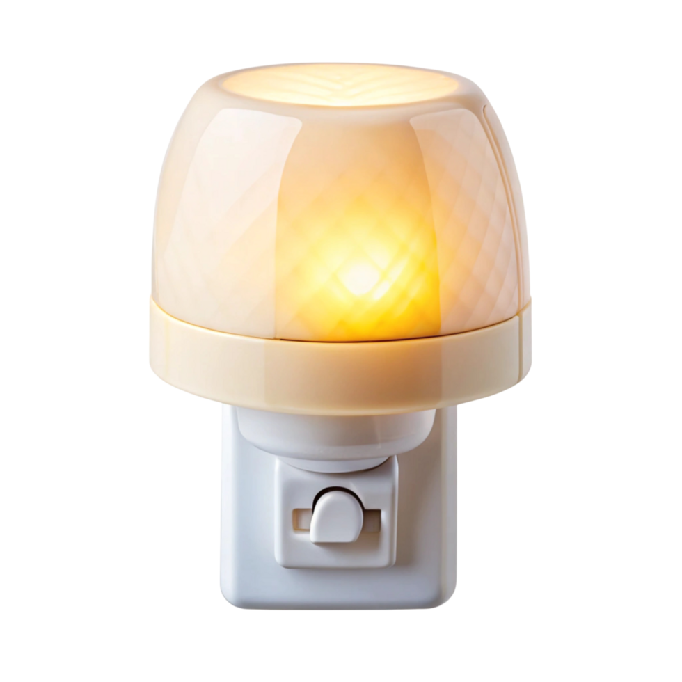 Elegant nightlight with textured ceramic shade providing a warm glow perfect for safe navigation at night png