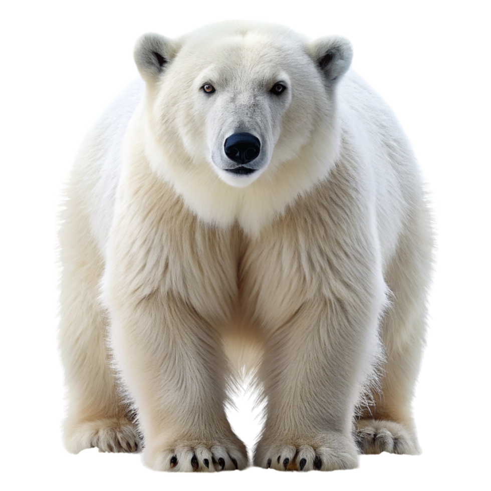 Majestic Polar Bear Pose on Transparent Background Capturing the Beauty of Arctic Wildlife png