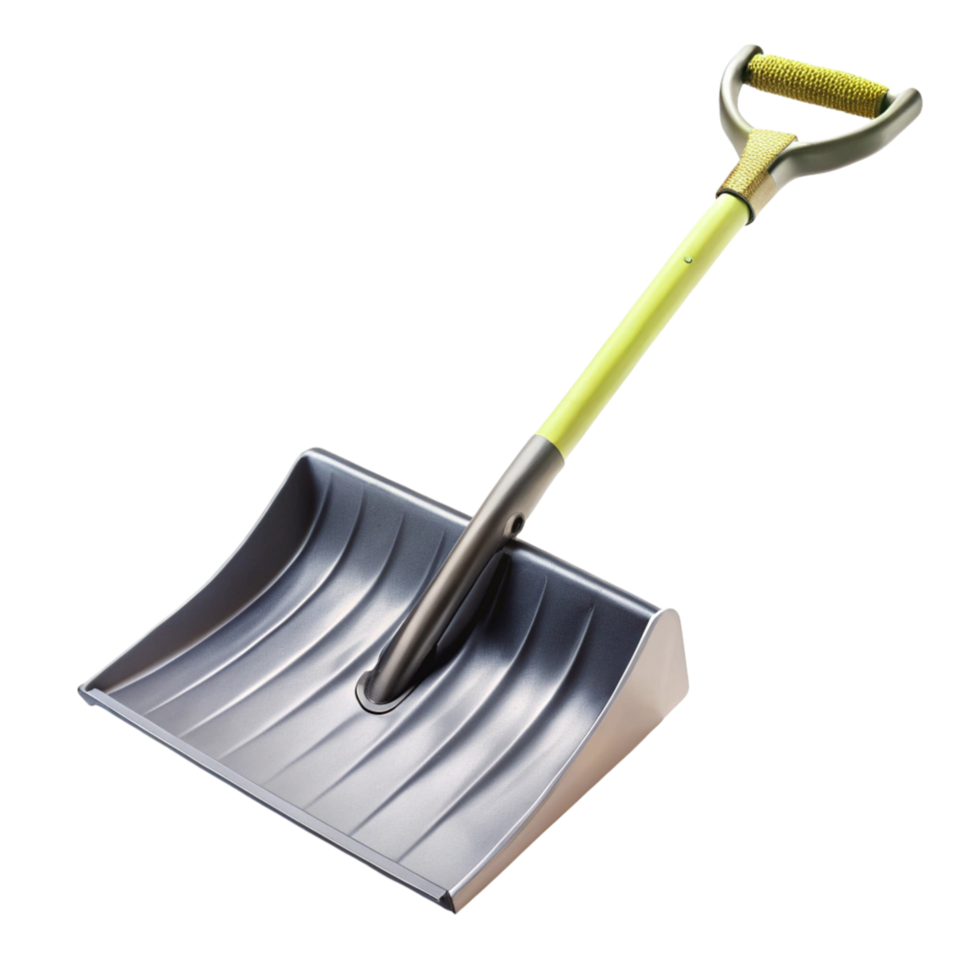 Lightweight snow shovel with ergonomic handle for easy snow removal, perfect for driveways and sidewalks png