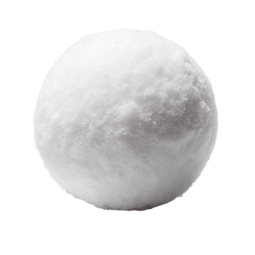 High resolution image of a classic snowball highlighting snowy details on a neutral Transparent Background png