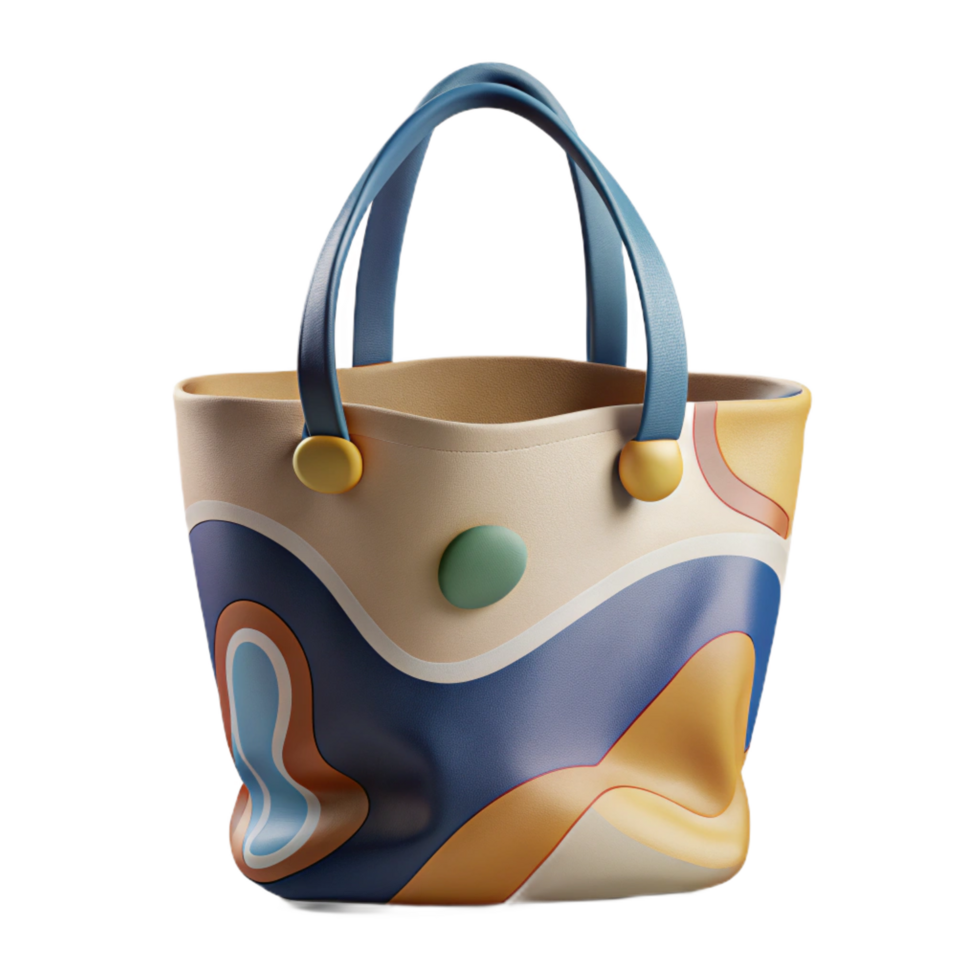 calm spectacular A canvas tote bag with printegraphic design, durable fabric, studio lighting, front view, isolateon transparent background,high-resolution product photography crisp png