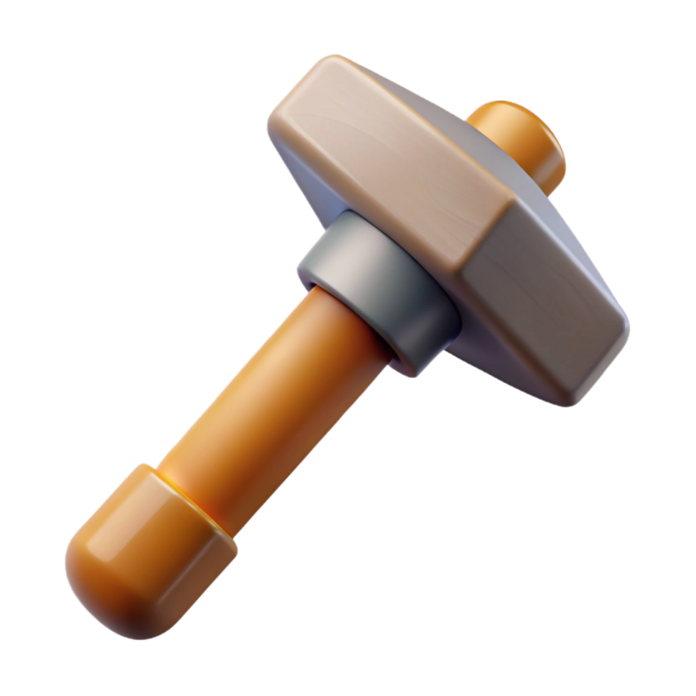 splendiavant-garde Reflex hammer, triangular head, wooden handle, render, studio lighting, top-down view, isolateon transparent background,high-resolution product photography high resolution png