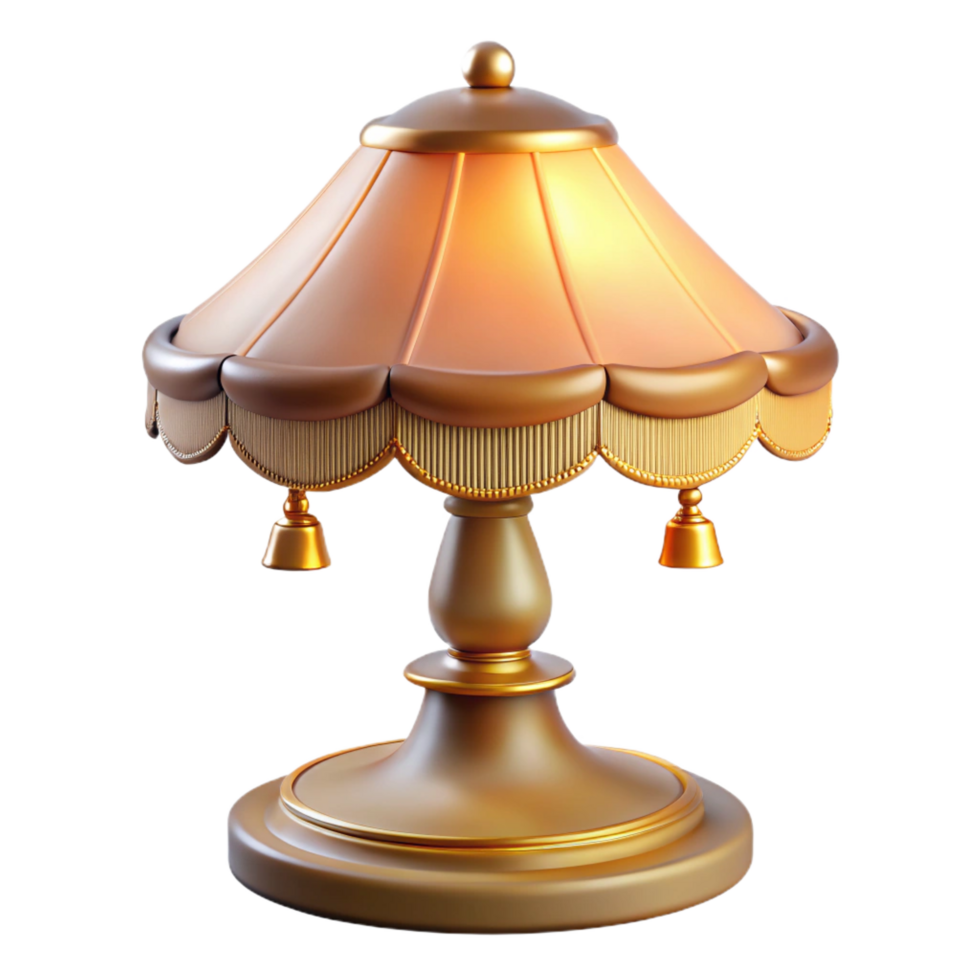 magnificent renaissance Vintage glass lamp with a fringeshade, soft lighting, studio photography, isolateon transparent background,high-resolution product photography expertly shot png