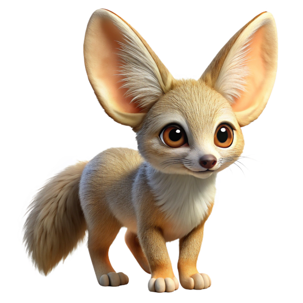 wonderful coastal Fennec fox, large ears, sandy fur, curious expression, dramatic lighting, isolateon transparent background,high-resolution product photography ultra HD png