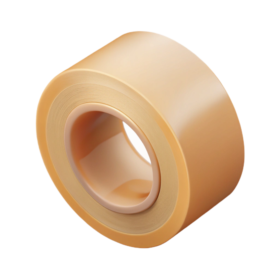 tranquil enchanting Roll of masking tape, beige, slightly unrolled, studio lighting, isolateon transparent background,high-resolution product photography fine detail png