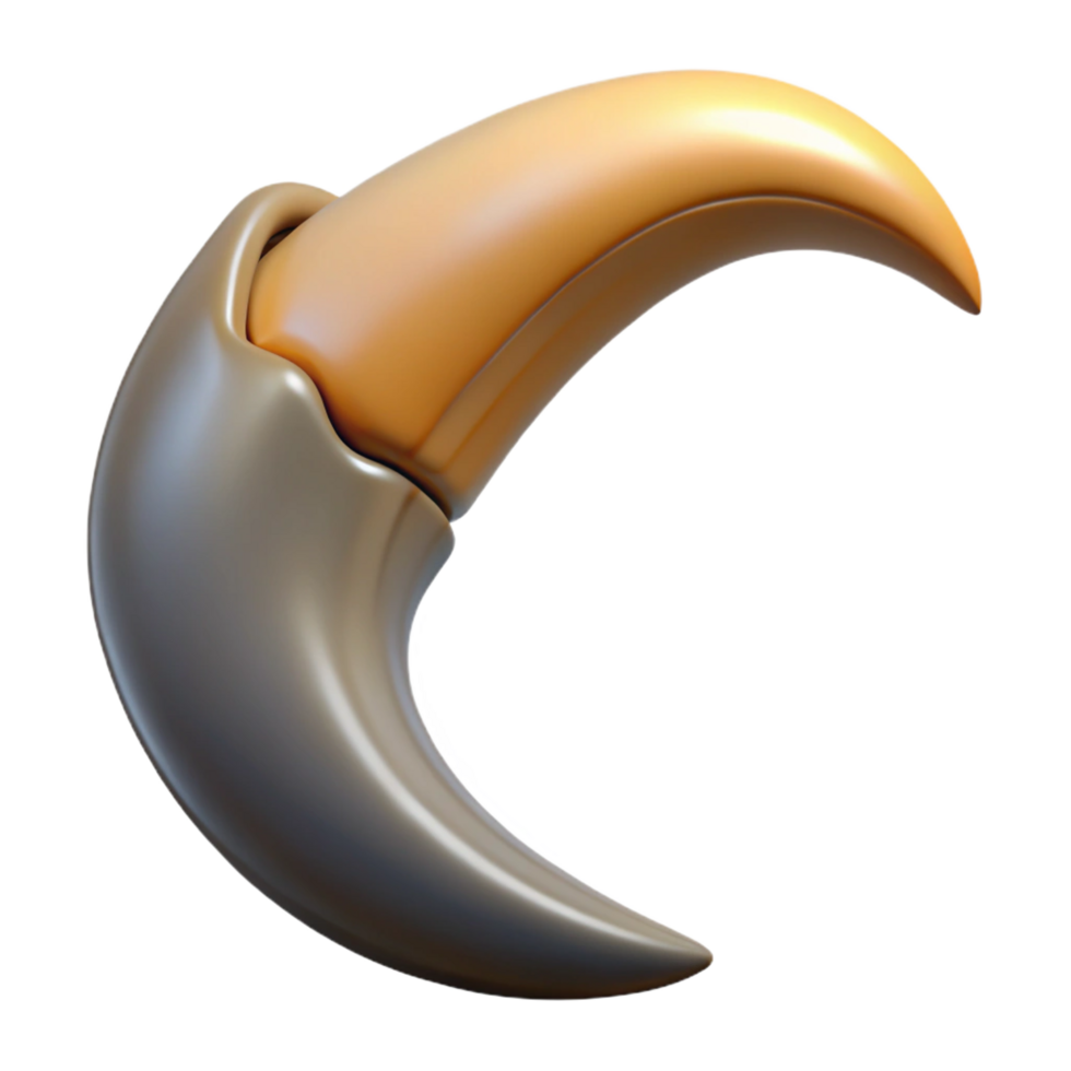 fascinating distinguisheEagle talon, sharp ancurved, realistic texture, extreme close-up, studio lighting, studio photography, isolateon transparent background,high-resolution product photography png