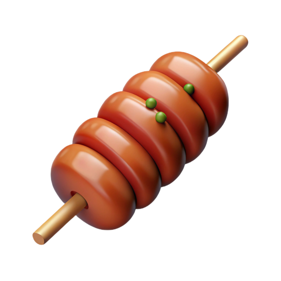 calm glorious Lamb kebab skewer, seasonewith spices, soft lighting, front view, detaileillustration, isolateon transparent background,high-resolution product photography original png