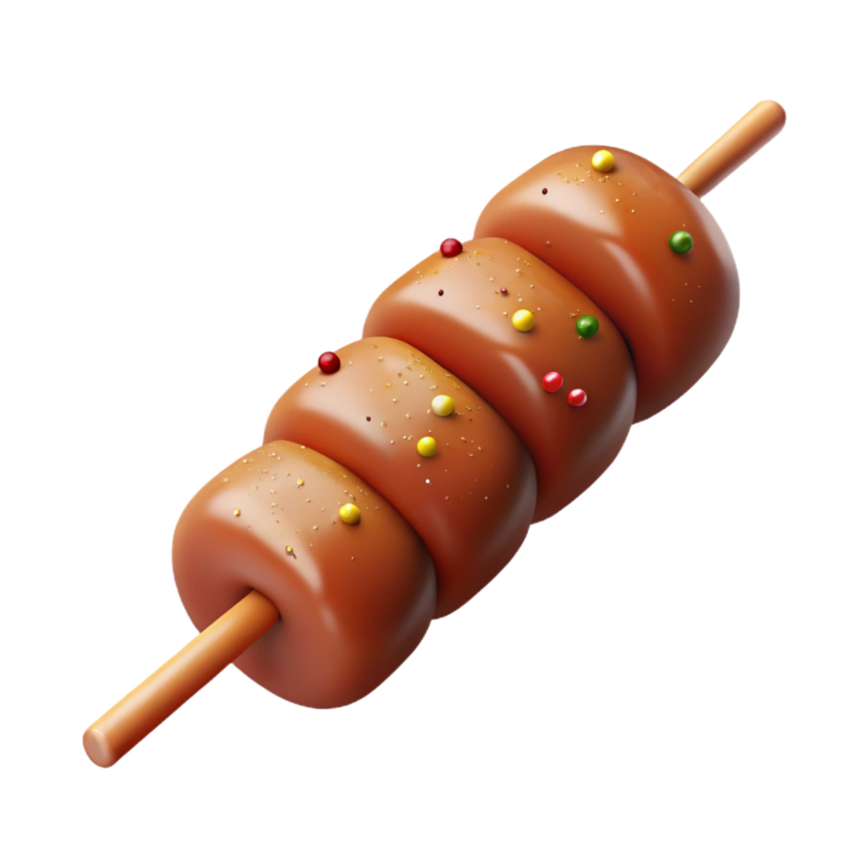 extraordinary mid-century Lamb kebab skewer, seasonewith spices, soft lighting, front view, detaileillustration, isolateon transparent background,high-resolution product photography fine detail png