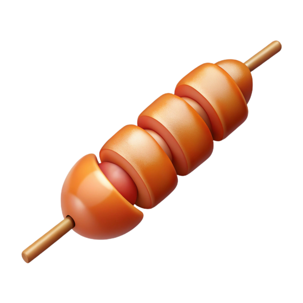 dramatic quintessential Shrimp kebab skewer, grilleanslightly charred, studio lighting, top-down view, detaileillustration, isolateon transparent background,high-resolution product photography png
