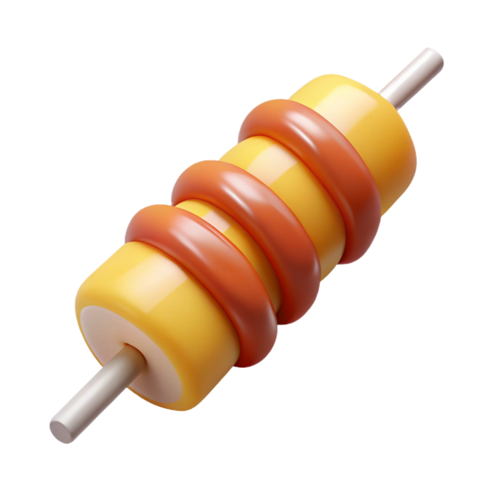 immaculate sought-after Halloumi kebab skewer, grilleanslightly melted, studio lighting, front view, detaileillustration, isolateon transparent background,high-resolution product photography png