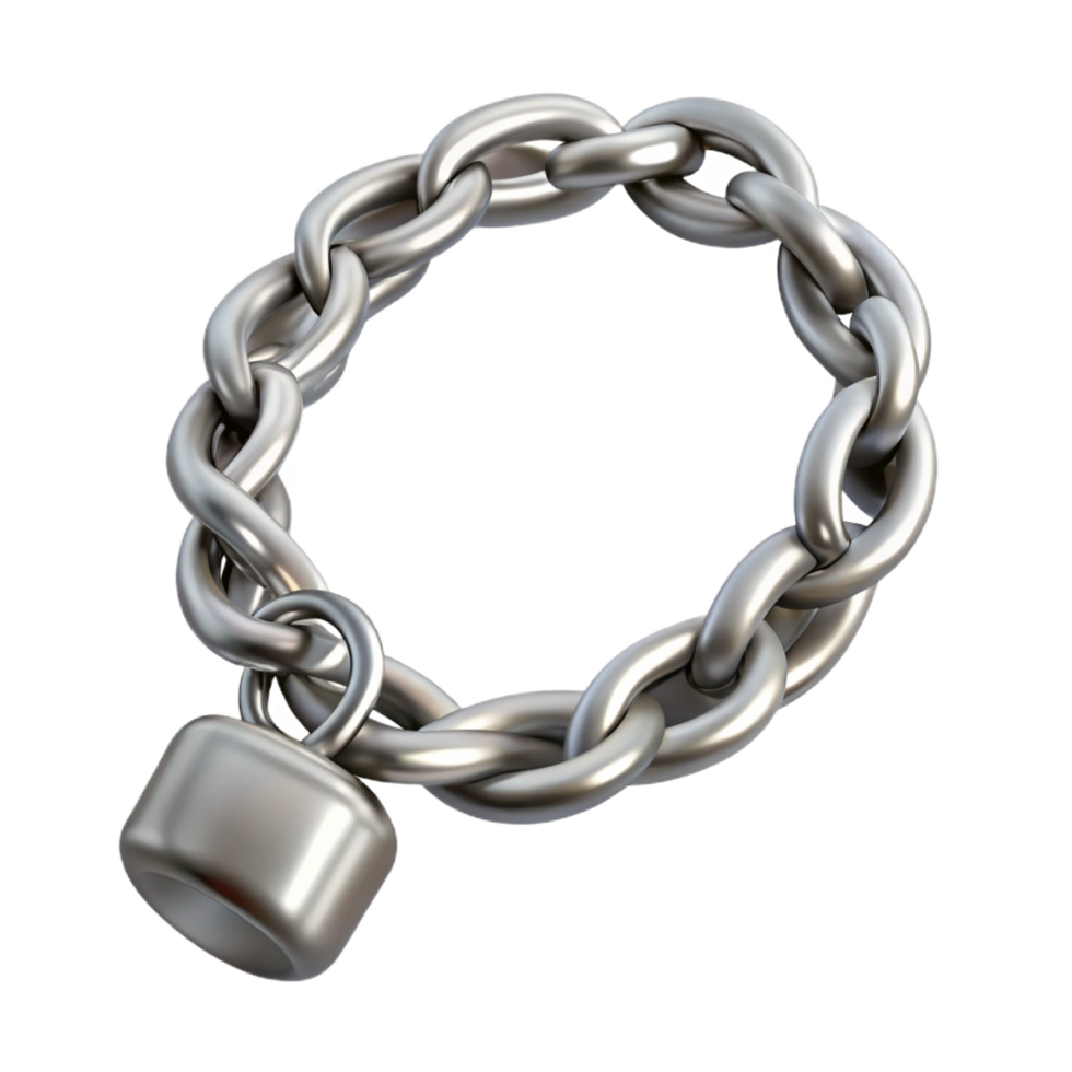 joyful magnificent Silver bracelet with a charm, delicate chain design, oxidizefinish, soft lighting, with transparent background,high-resolution product photography genuine png