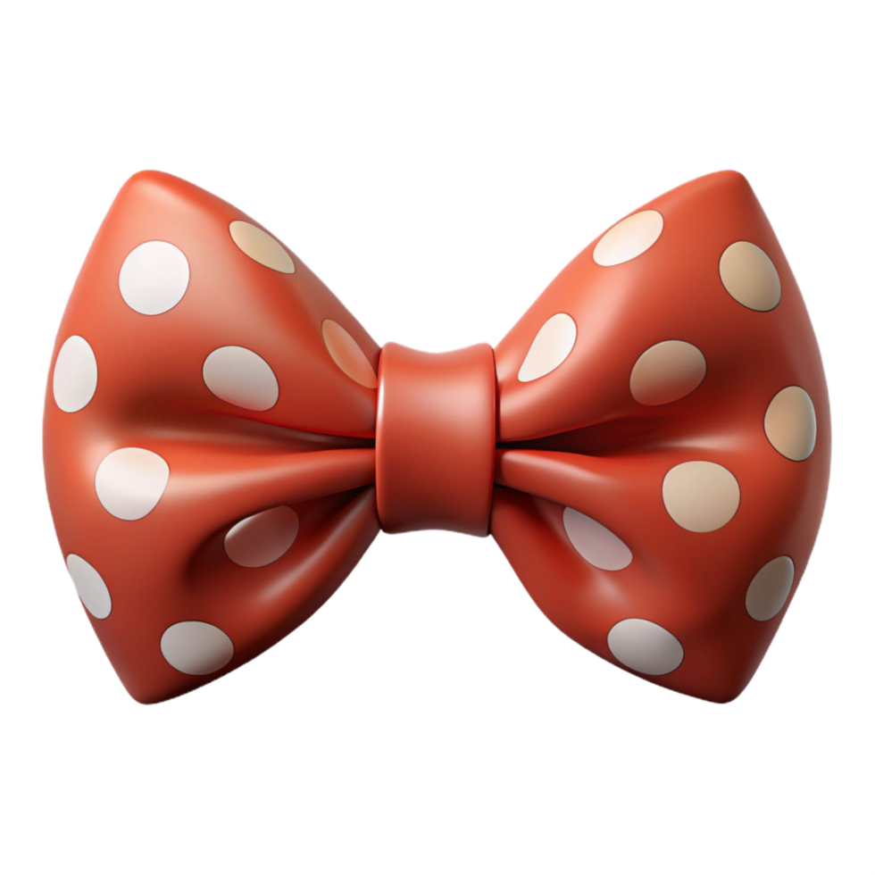 captivating standout Bow tie with a polka dot pattern, pre-tiestyle, silk fabric, studio lighting, front view, isolateon transparent background,high-resolution product photography png
