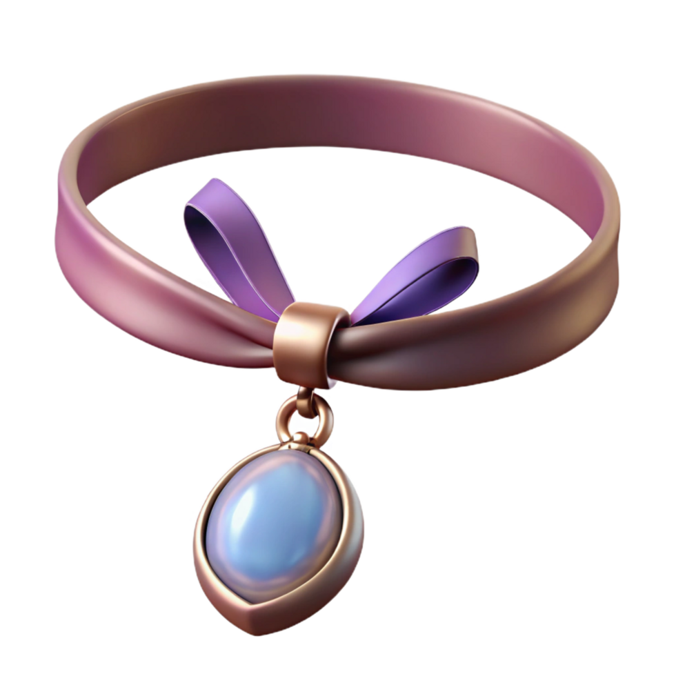 mesmerizing creative Choker necklace with velvet ribbon ana pendant, delicate design, soft texture, soft lighting, front view, with transparent background,high-resolution product photography premium png