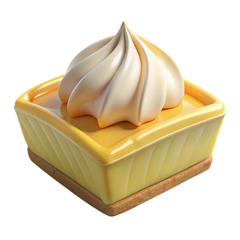 spectacular sought-after Slice of lemon meringue pie with toastemeringue topping, soft lighting, front view, photorealistic, isolateon transparent background,high-resolution product photography png
