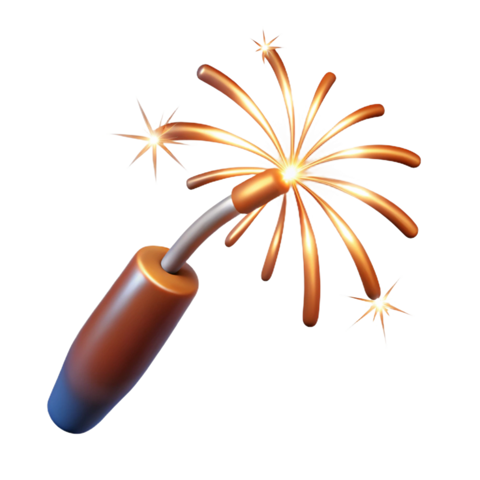 breathtaking dynamic classic Trail of sparks from a firework, dramatic lighting, side view, isolateon transparent background,high-resolution product photography luxury png
