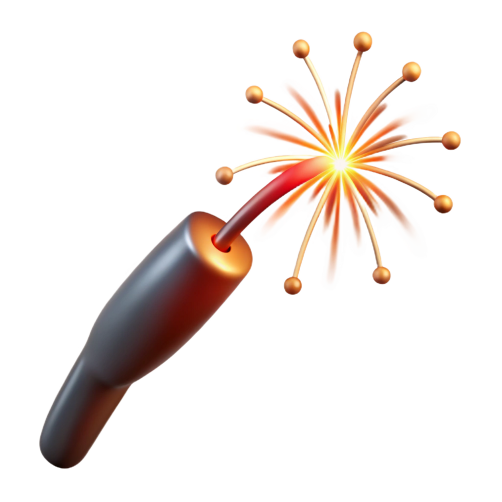 romantic sumptuous Trail of sparks from a firework, dramatic lighting, side view, isolateon transparent background,high-resolution product photography museum quality png