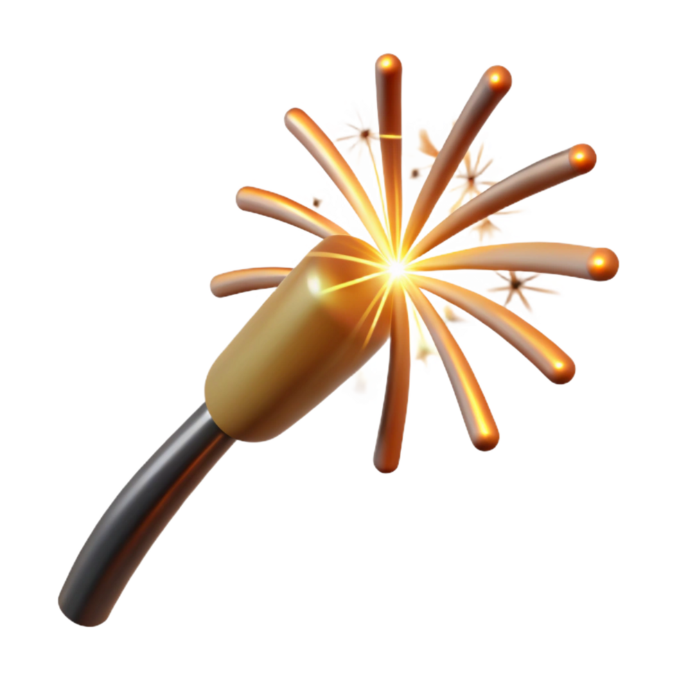 exquisite sought-after Trail of sparks from a firework, dramatic lighting, side view, isolateon transparent background,high-resolution product photography png