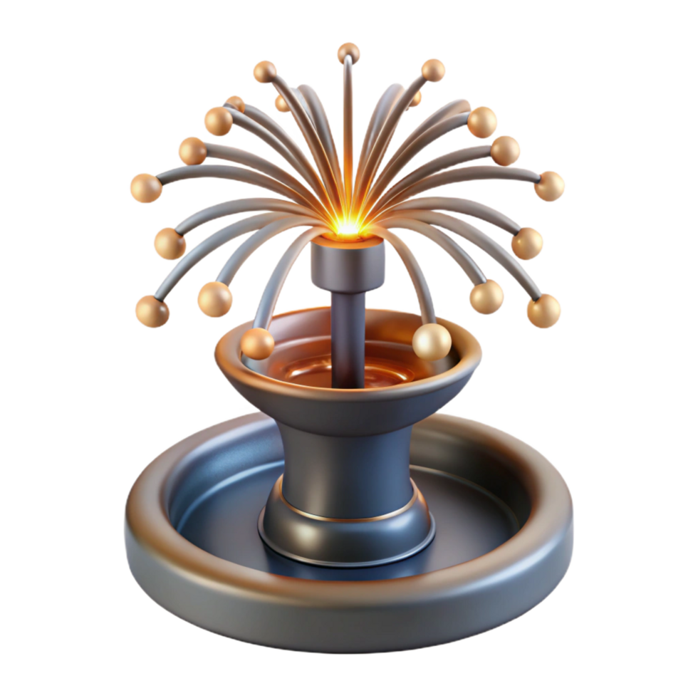memorable urban Fountain firework spraying sparks, dramatic lighting, front view, isolateon transparent background,high-resolution product photography high resolution png