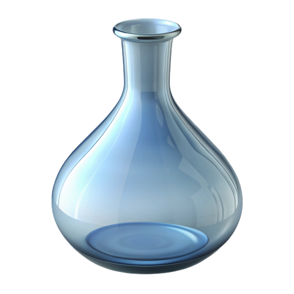 distinctive nordic Buvase, clear glass, delicate shape, studio lighting, side view, isolateon transparent background,high-resolution product photography elite png