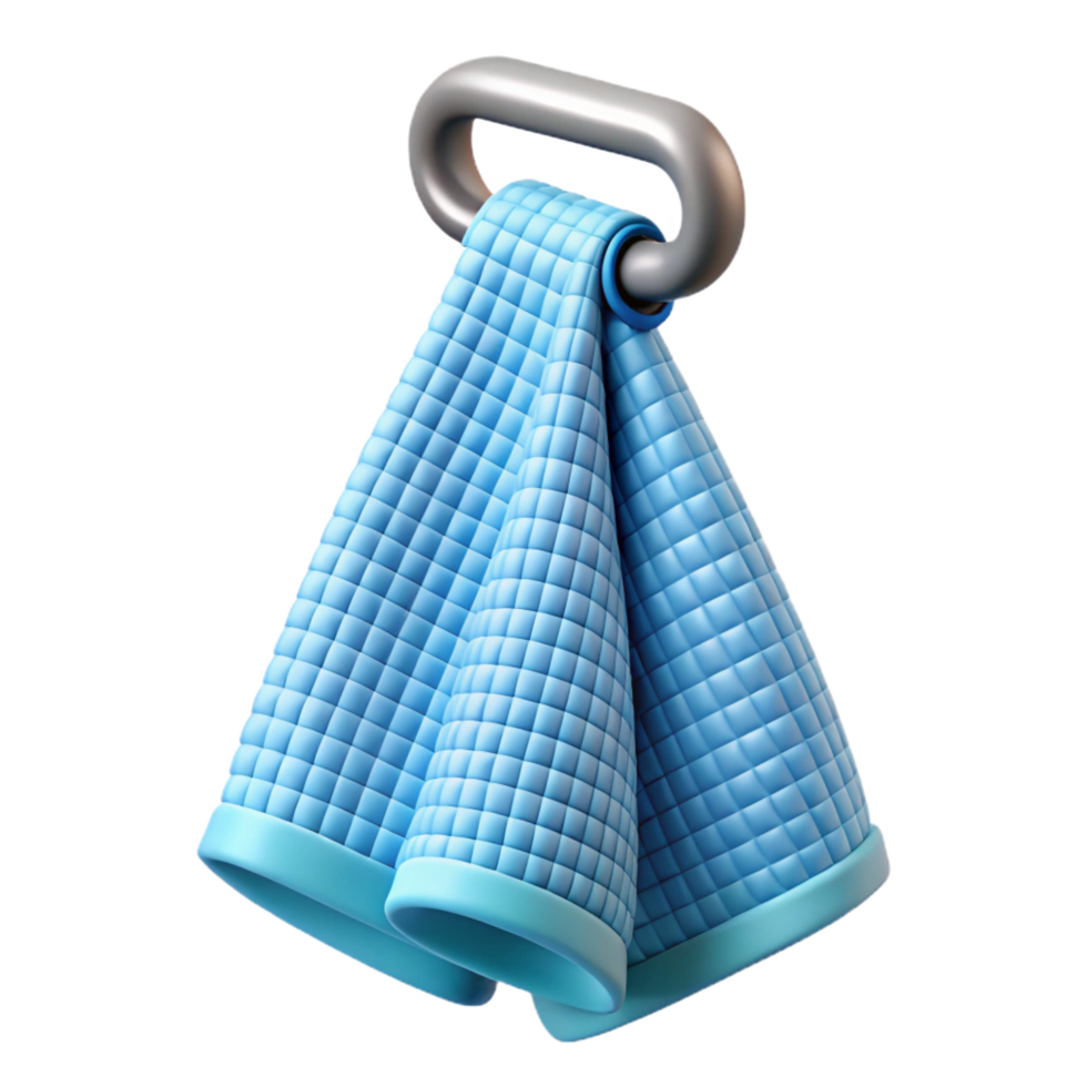 splendielegant Waffle weave kitchen towel, light blue, hanging from a hook hook not visible, soft lighting, front view, isolateon transparent background,high-resolution product photography genuine png