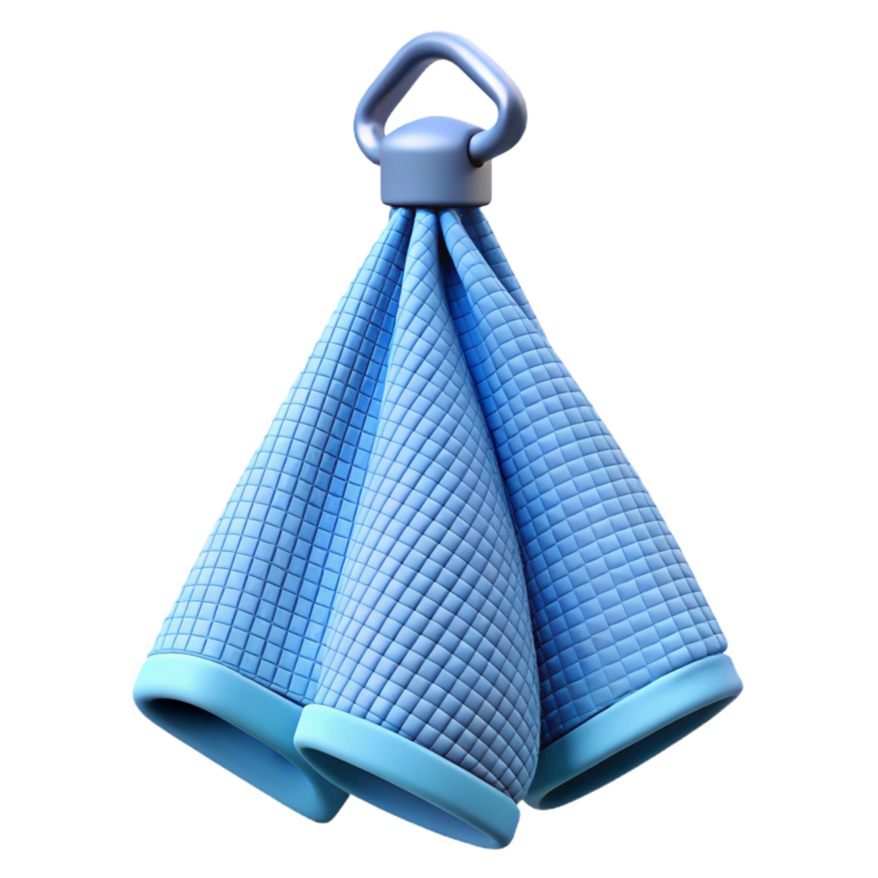 unparallelerenaissance Waffle weave kitchen towel, light blue, hanging from a hook hook not visible, soft lighting, front view, isolateon transparent background,high-resolution product photography 8K png