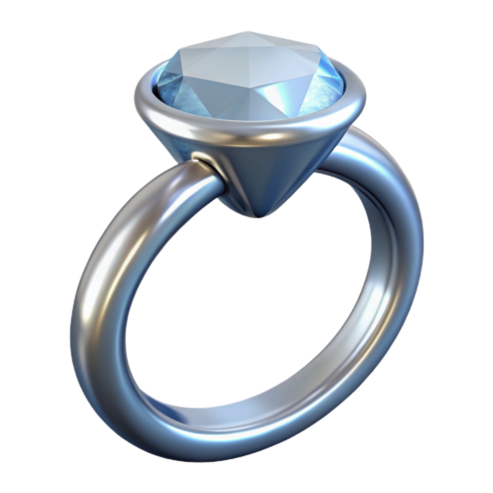picturesque renaissance A single diamonring with a platinum band, sparkling under studio lighting, front view, isolateon transparent background,high-resolution product photography fine detail png