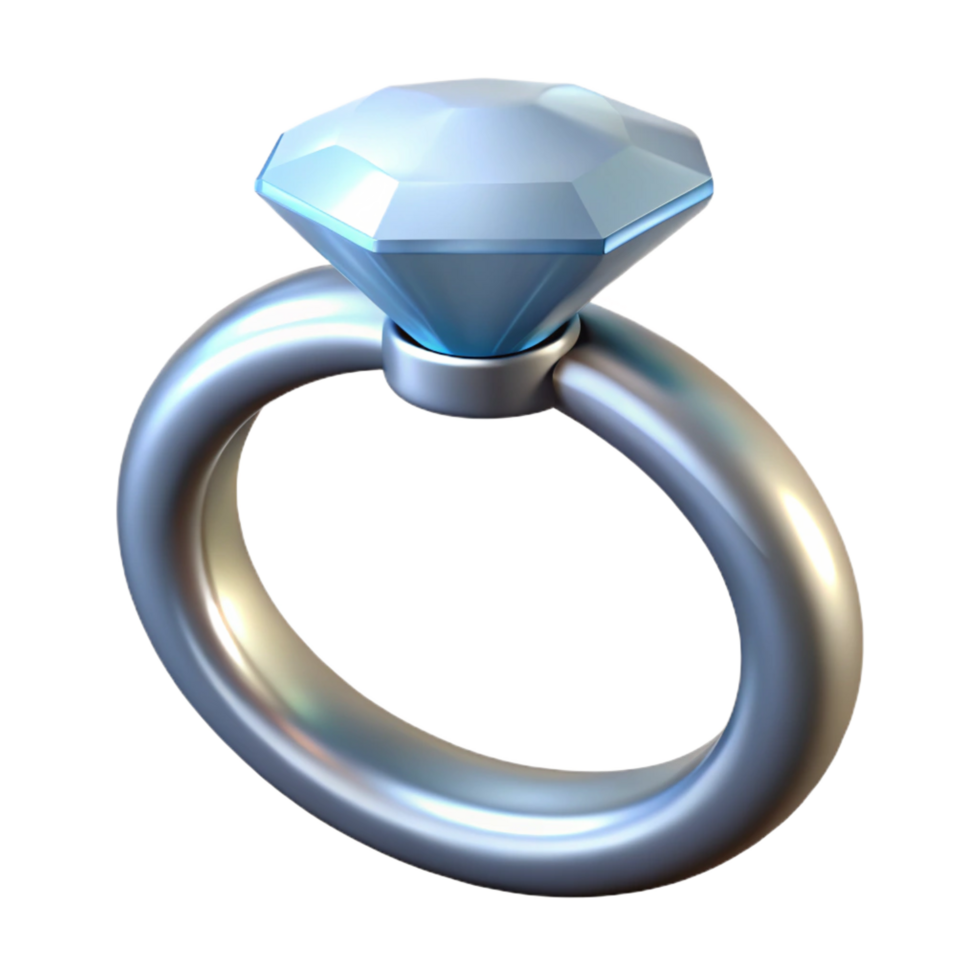 romantic splendiA single diamonring with a platinum band, sparkling under studio lighting, front view, isolateon transparent background,high-resolution product photography luxury png
