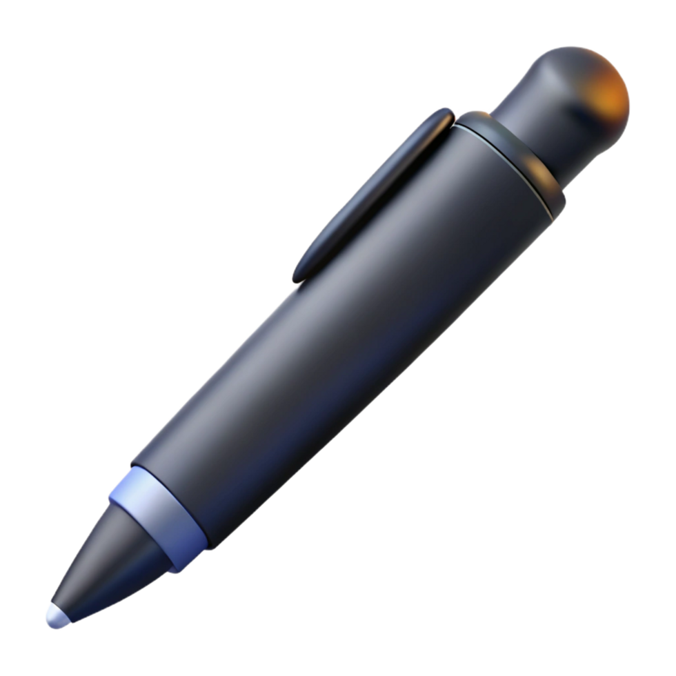 playful dazzling Ballpoint pen, matte black, clickeopen with nib extended, soft lighting, photorealistic, isolateon transparent background,high-resolution product photography authentic png