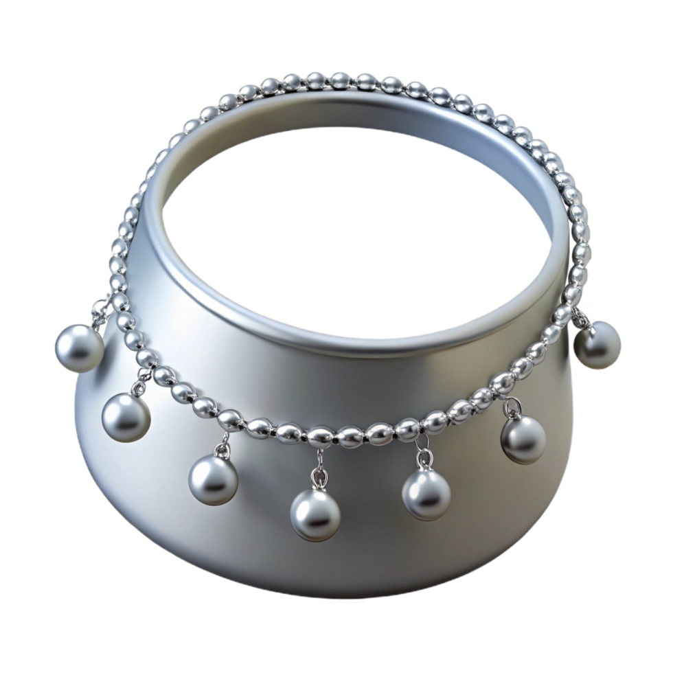 gorgeous joyful renaissance A delicate silver anklet with small charms, shimmering under soft lighting, isolateon transparent background,high-resolution product photography fine detail png