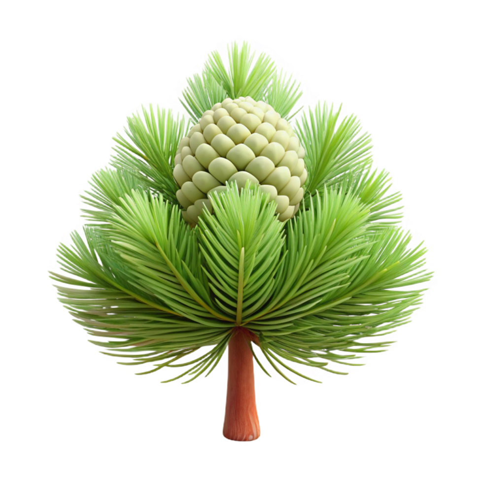 standout bohemian Eastern white pine tree with soft needles, straight trunk, smooth bark, studio lighting, top-down view, isolateon transparent background,high-resolution product photography luxury png